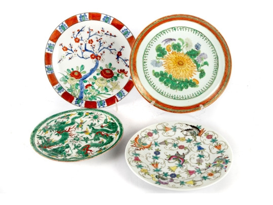 19th Century Hand-Painted Porcelain Plates
