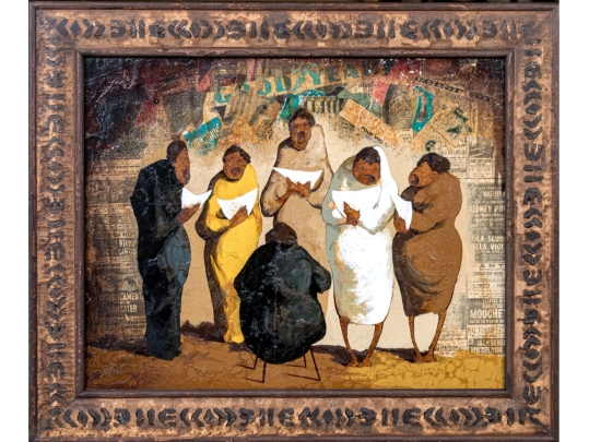 Mixed Media On Board Of A Choir In The Manner Of Andres Escartin (Spanish, B. 1938)