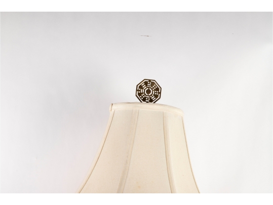 Chinese Famille Rose Porcelain Lamp On Wooden Base