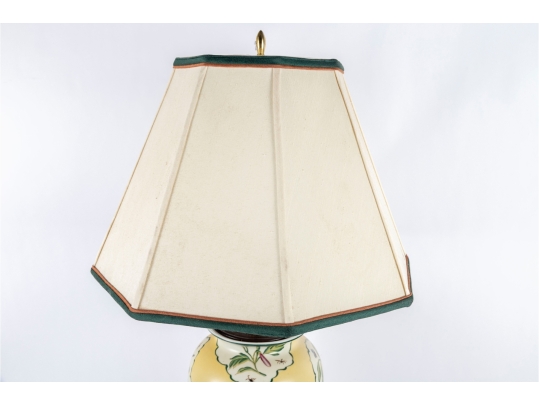 Decorative Porcelain Table Lamp With Floral Motif