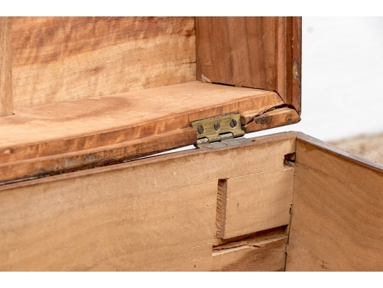 Antique Mahogany And Brass Trunk
