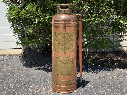 Antique Copper And Brass Keppler Bros. New York Fire Extiunguisher