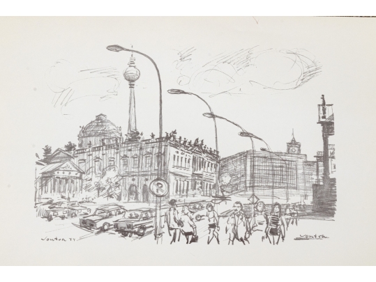 Vintage 1973-74 DDR Portfolio Of Prints Along With A Collection Of Other Prints