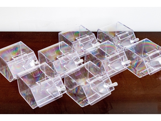 Set Of Nine Candy Bins With Spoons