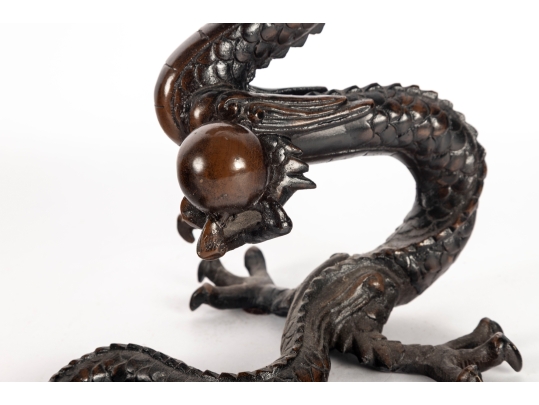 Chinese Bronze Dragon Sculpture