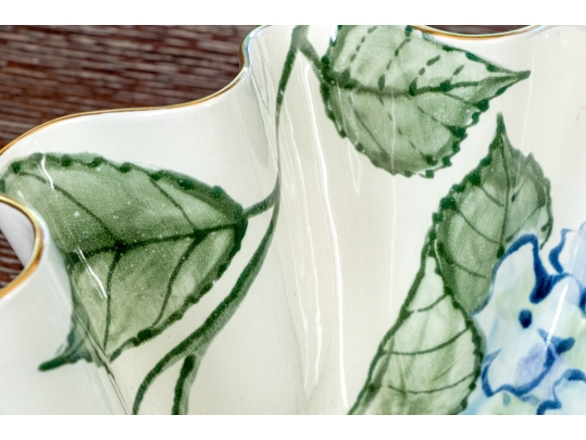 Epiphany Floral Painted Scalloped Center Bowl