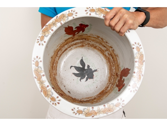 LATE ENTRY TO SALE New England Pottery Large Porcelain Jardiniere #2