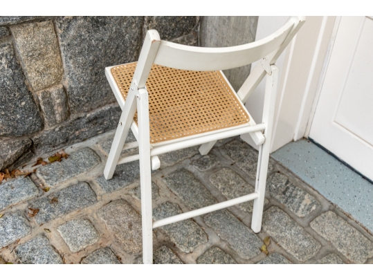 Set Of Eight Folding Chairs With Cane Seats