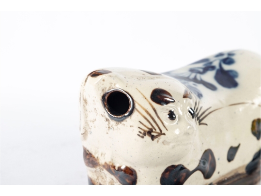 Chinese Porcelain Cat Pillow, Early 1900s