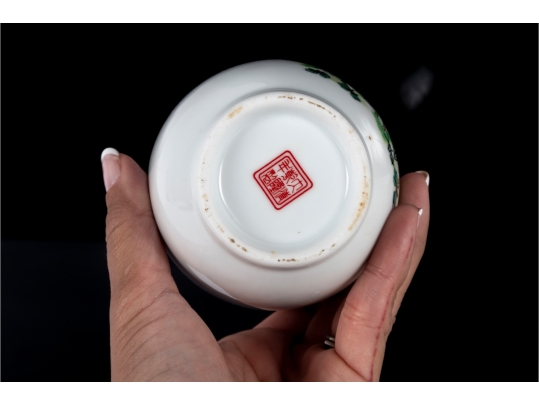 Pair Of Chinese Porcelain Vases With Lotus And Koi Design