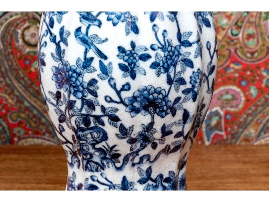 Pair Of Decorative Blue And White Porcelain Vases