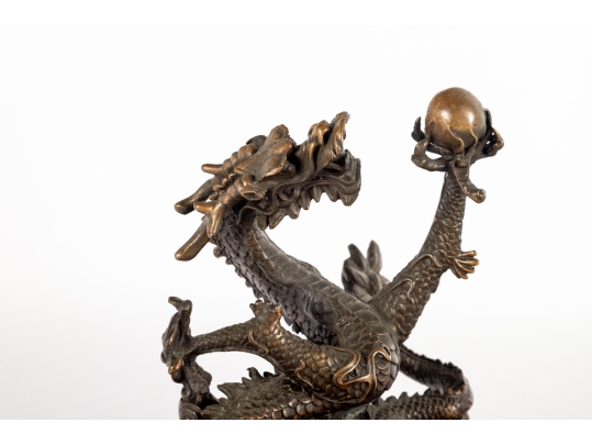 Chinese Bronze Dragon Sculpture