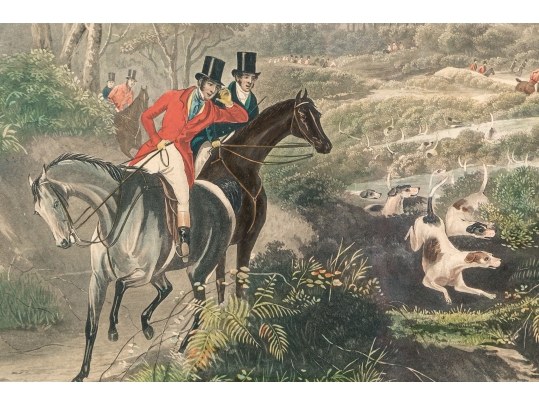 19th Century English Equestrian Color Engraving, Moore's Tally Ho: To The Sports, The Noble Tips