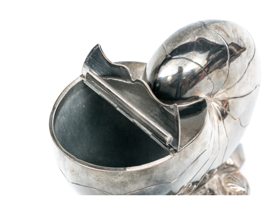 Antique English Silverplate Nautilus Spoon Warmer