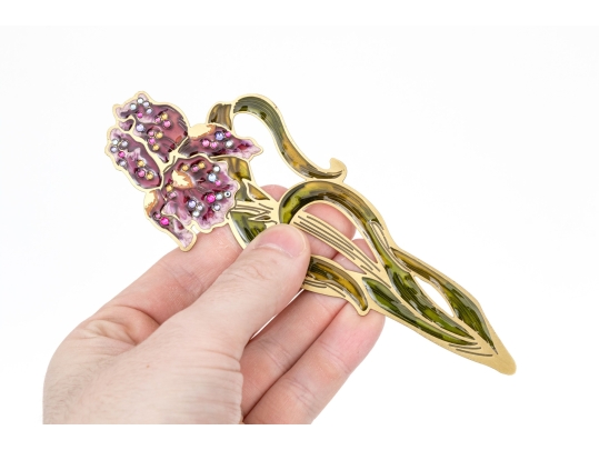 Jay Strongwater Iris Bookmark, Boxed