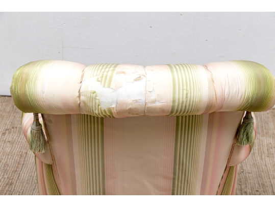 Vintage Button Tufted Armchair For Reupholstery