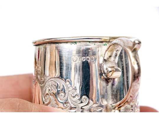 Five Piece Collection Of Silver Plated Cups, With A Saucer