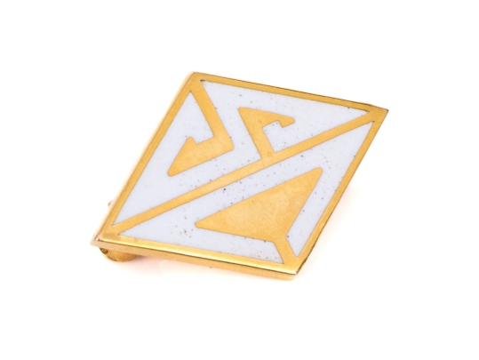 14k Yellow Gold Striking SD Initialled Enamel Pin