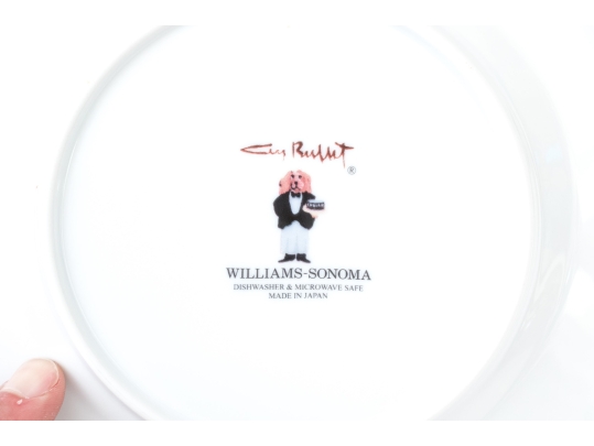 Set Of Six Williams Sonoma Waiter Motif Plates