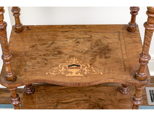 Tiered Stand With Marquetry And Pierced Back Gallery