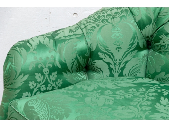 Fabulous Custom Silk Upholstered Tub Back Armchair