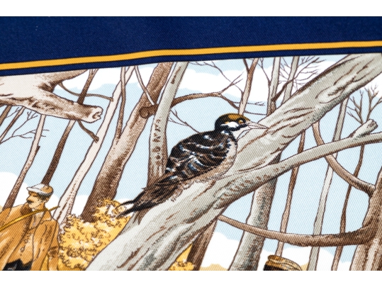 Hermès Fabulous Chasse Au Bois Woodland Scene Silk Scarf