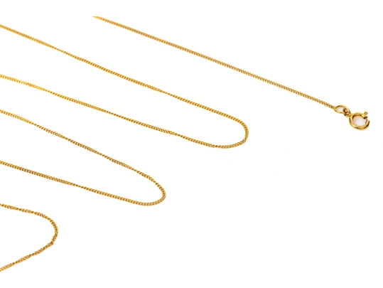 9k Yellow Gold Simple Fine Curb Link Chain