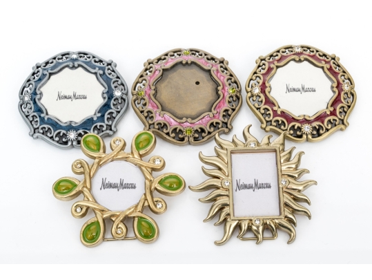 Collection Of Five Jay Strongwater Tiny Picture Frames 