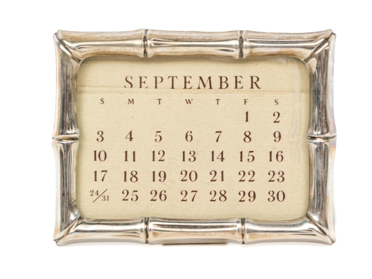 Tiffany & Co. Sterling Silver Bamboo Perpetual Desk Calendar