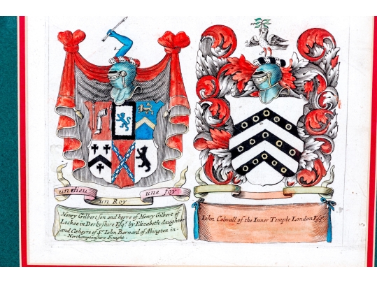 Three Decorative Prints Of Heraldic Coats Of Arms