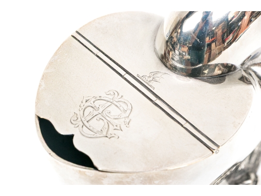 Antique English Silverplate Nautilus Spoon Warmer 