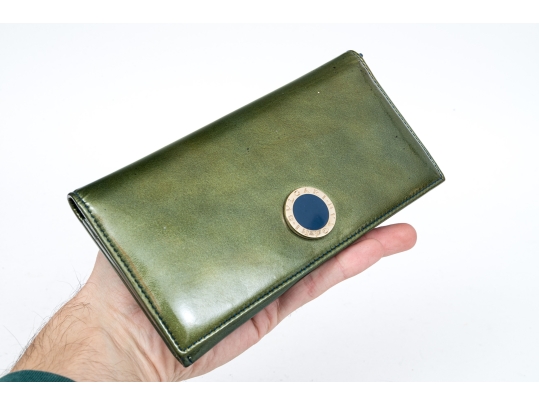 Bulgari Green Patent Leather Wallet
