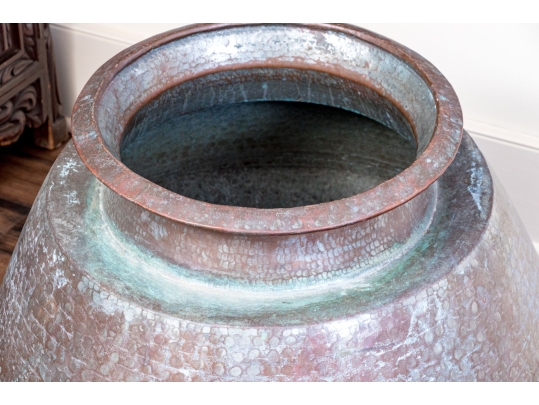 Oversized Solid Copper Jardiniere