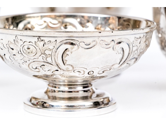 Collection Of Four Silver Plated Footed Bowls