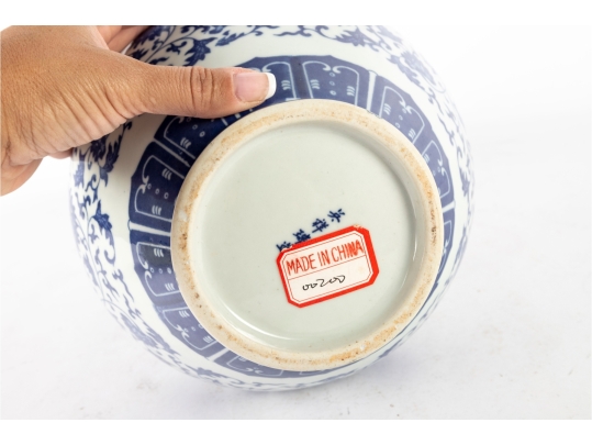 Chinese Import Blue And White Porcelain Double Gourd Vase