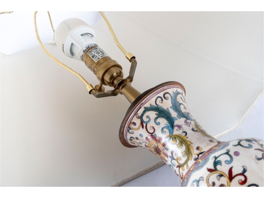 Hand-Painted Floral Porcelain Table Lamp