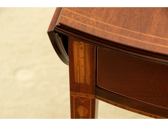 Pair Kindel Winterthur Collection Mahogany Inlaid Pembroke Tables