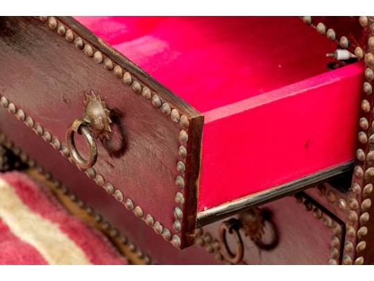Pair Of Vintage Leather Wrapped Two Drawer Chests