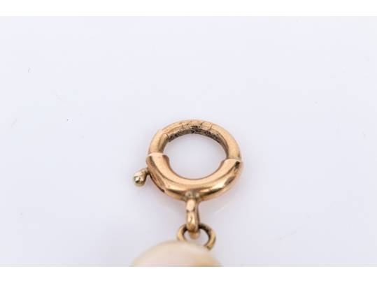 14k Yellow Gold Handsome 7.25mm To 7.75 Mm Cultured Baroque Tin Cup Style Bracelet