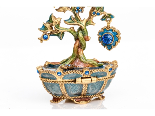 Collection Of Five Jay Strongwater Tiny Potted Month Trees 