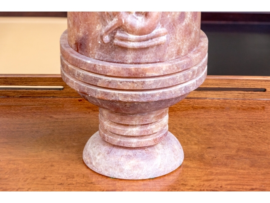 Highly Decorative Carved Stone Lidded Stone Vessels