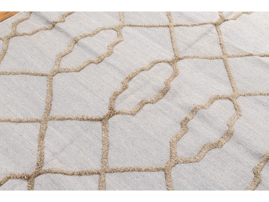 Hand Woven Wool Abstract Carpet, 7'-5