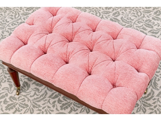 Quality Custom Upholstered Mahogany Ottoman