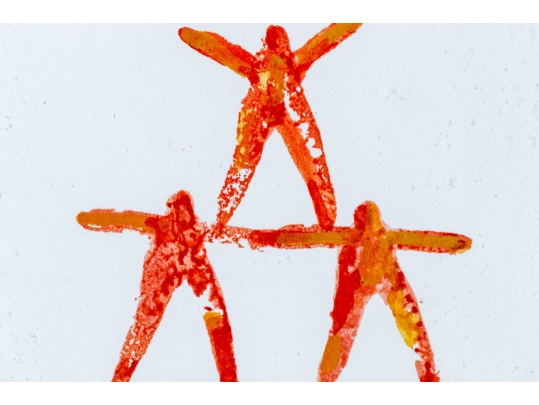 Signed Manna Binns Painting On Paper, Figural, 2001