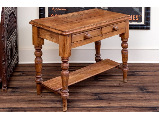 Pine Two Drawer Console Cabinet