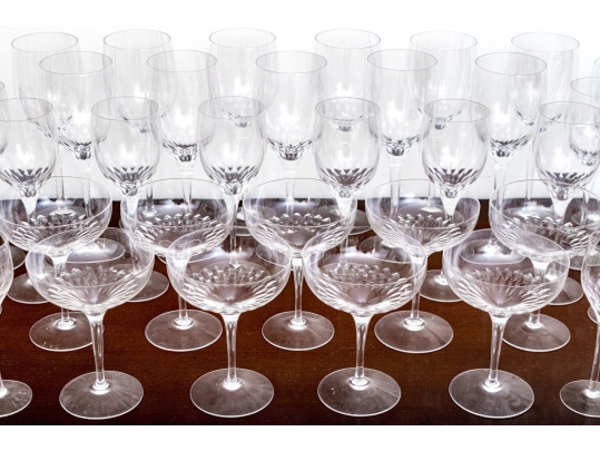 Forty-Five Piece Set Of Crystal Drinkware, Probably Orrefors 