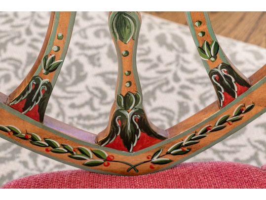Lavish Pair Of Edwardian Style Painted Satinwood Shield-Back Arm Chairs