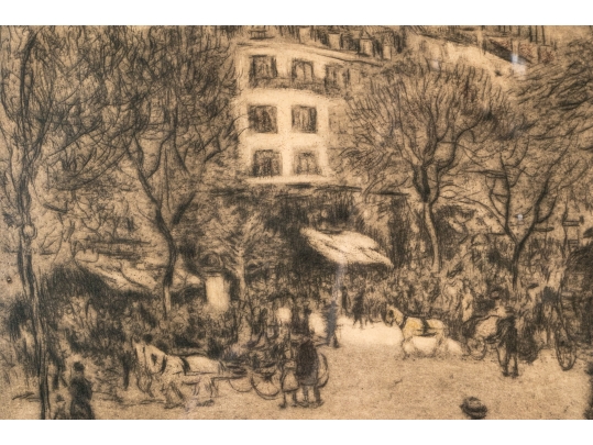 Jean Francois Raffaelli (France, 1850-1924) Etching, Paris Street Scene