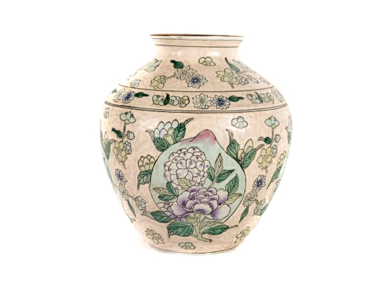 Chinese Matte Pink And Gilt Rimmed Porcelain Vase
