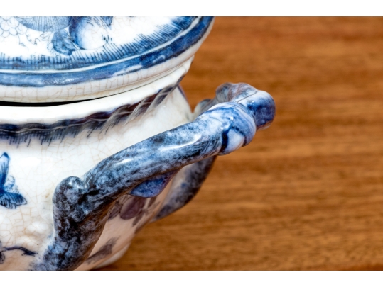 Decorative Twin Handled And Footed Vegetable Tureen With Lid